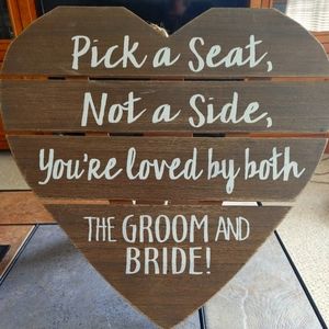 Pick a seat sign for weddings